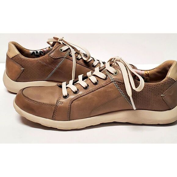 Cobb Hill Amalie Comfort Shoes WOM US11 CH9548 Taupe Leather Lace Up Sneakers - Picture 3 of 16